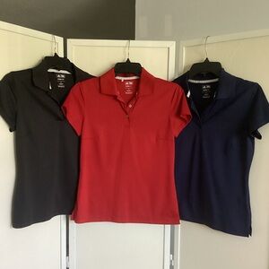 NWOT (3) ADIDAS Golf Polo Shirts Sz S Climalite NWOT athletic wicking no iron